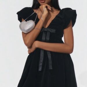 Endless Rose Black Velvet Dress